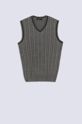 Grey V-Neck Men's Sweater